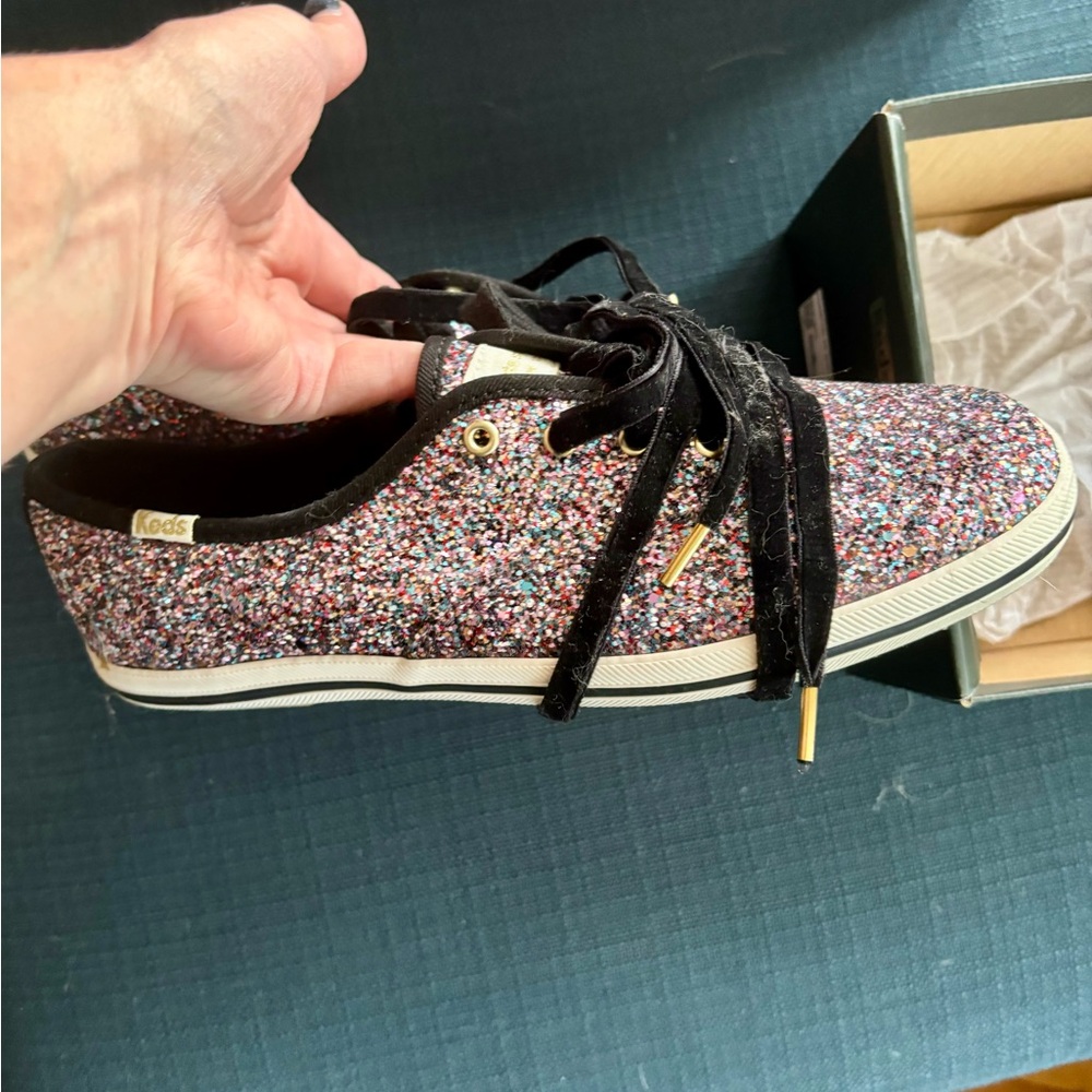 Keds for Kate Spade. Glitter sneakers. Never worn. Brand new in original box.